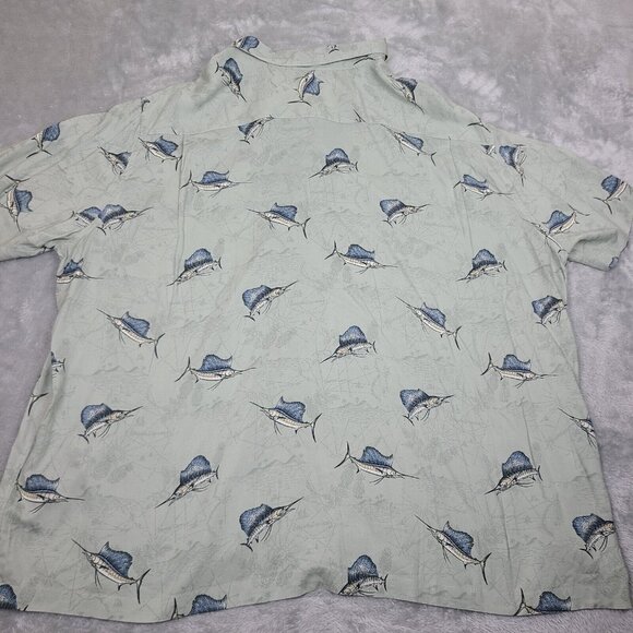 Ocean And Coast Mens Size XL Swordfish Button Up Shirt Fishing Soft Rayon Pocket - Picture 7 of 7